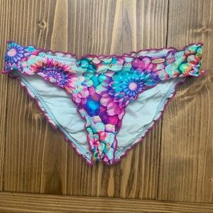 Luli Fama cheeky scrunch printed bikini bottoms